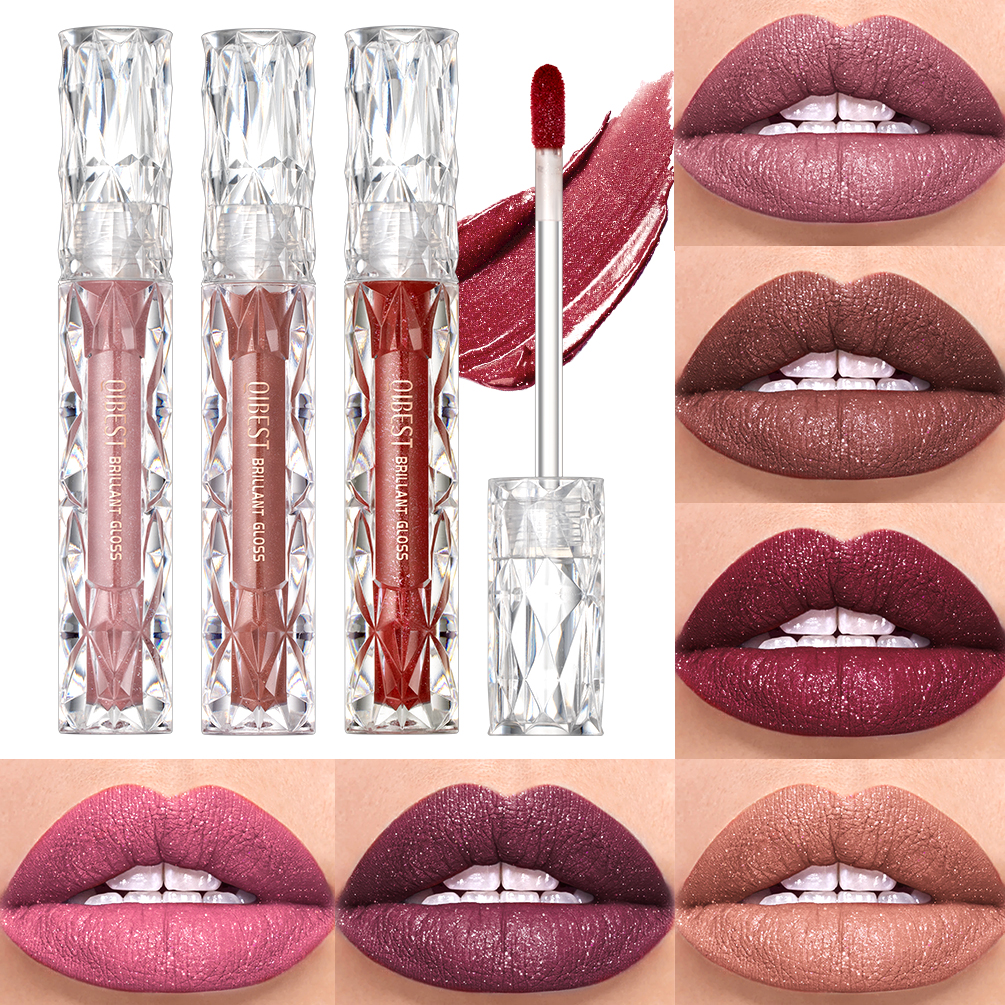 Lip Gloss Plumping - QIBEST Diamond Liquid Lipstick Moisturizing Long-Lasting