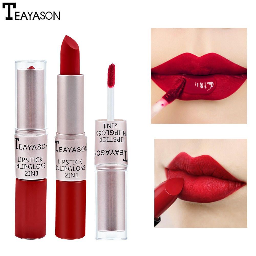Lip Gloss Plumping - Long Lasting Velvet Matte Lipstick Double