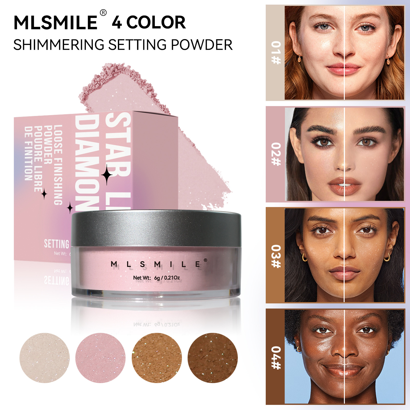 Beauty Makeup Stores - Sweatproof Shimmer Setting Powder Matte Oil