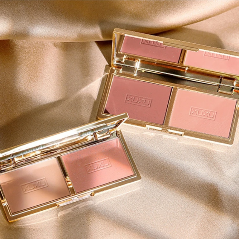 Beauty Flower Makeup - 2-color Peach Blush Palette Natural Rose