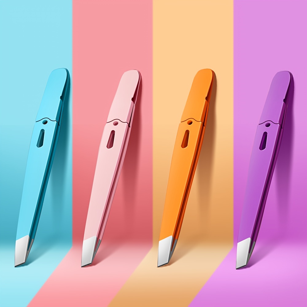 Beauty Makeup Remover - Colorful Eyebrow Tweezer Stainless Steel Hair