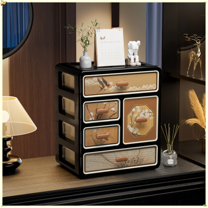 Beauty Makeup Desk - Chinese Style Cosmetic Storage Box Vintage
