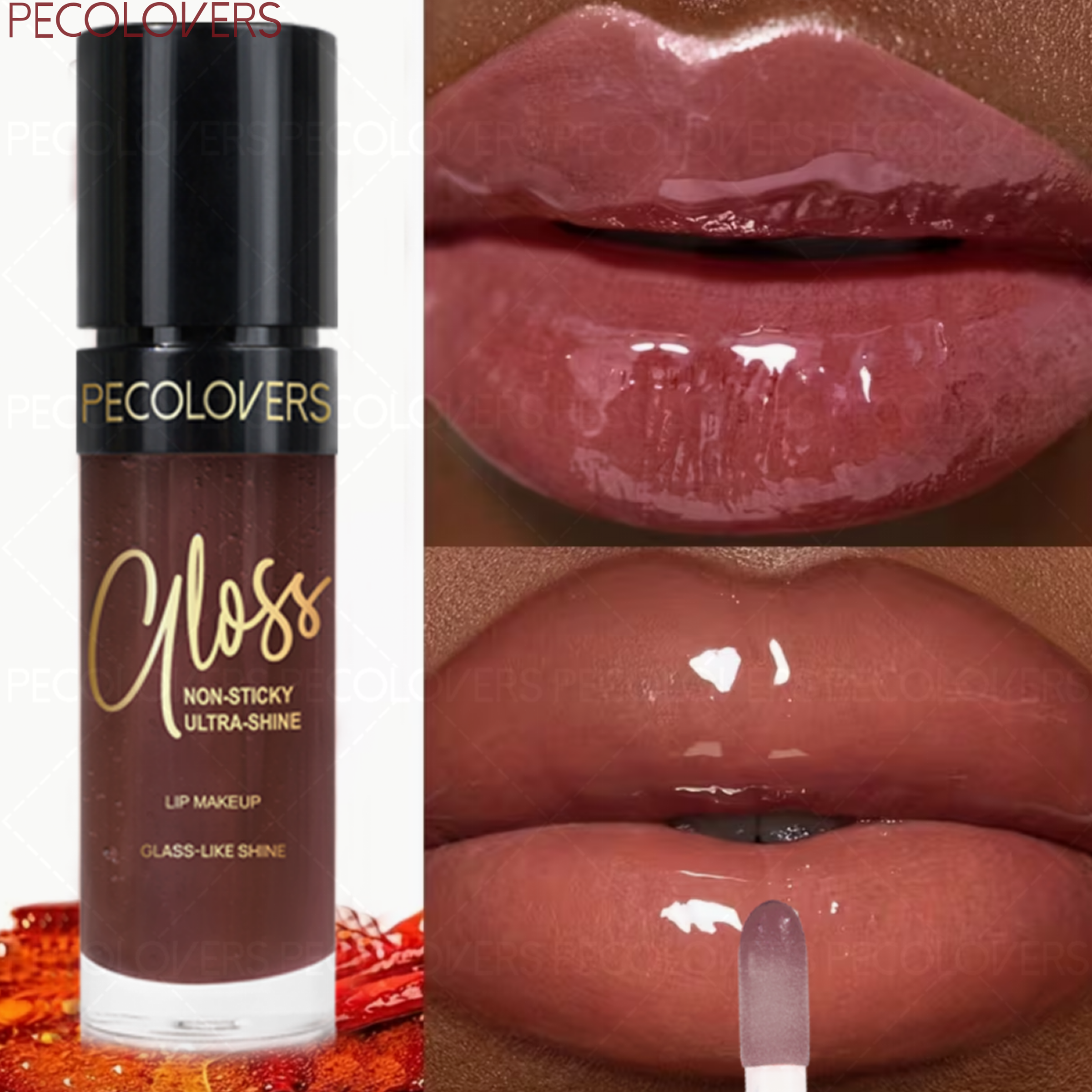 Lip Gloss Plumping - Shiny Plump Lip Glaze, Tinted Lip