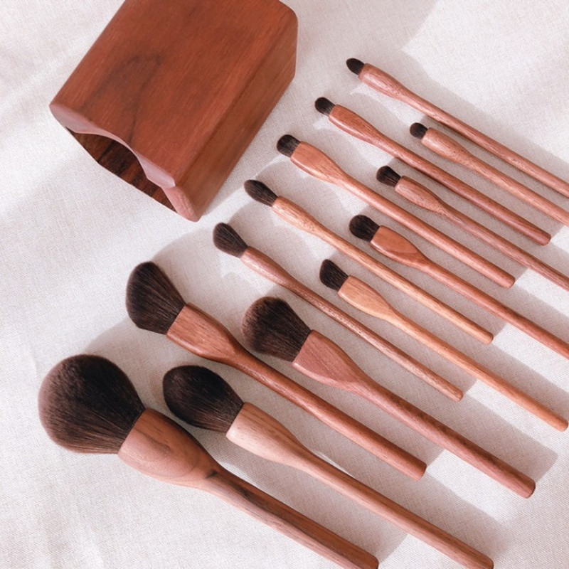 Wood Makeup Brushes Set Cosmet - Beauty Full Makeup ulasan dan harga