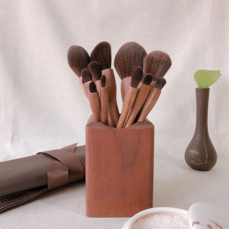Wood Makeup Brushes Set Cosmet - Beauty Full Makeup ulasan dan harga