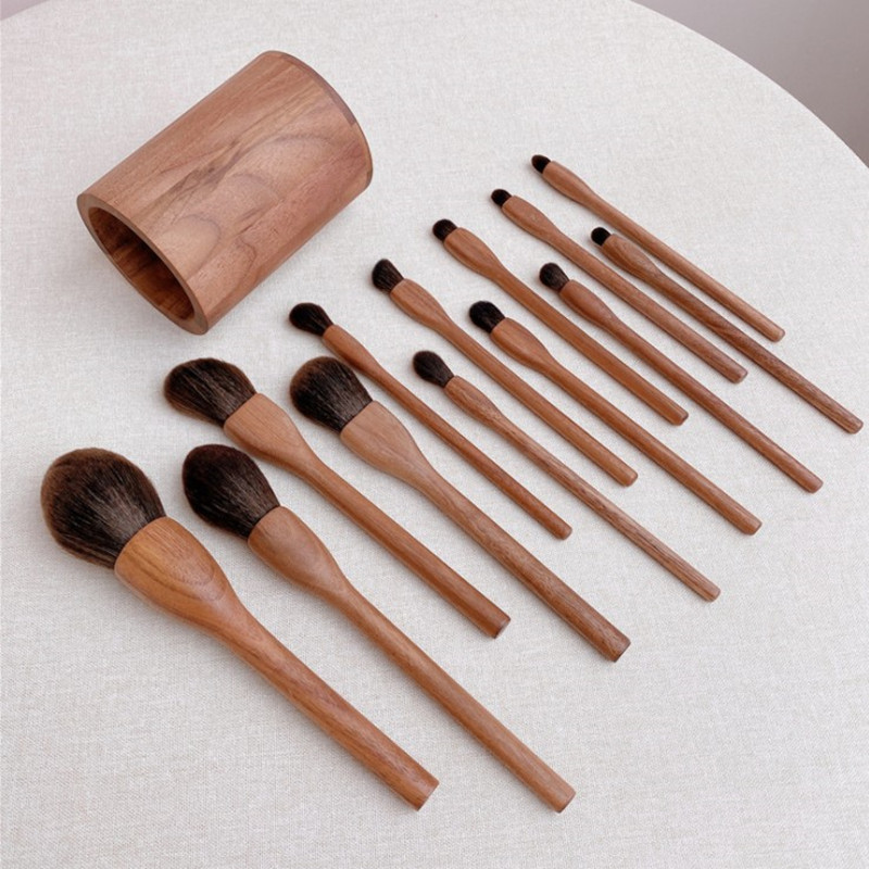 Wood Makeup Brushes Set Cosmet - Beauty Full Makeup ulasan dan harga