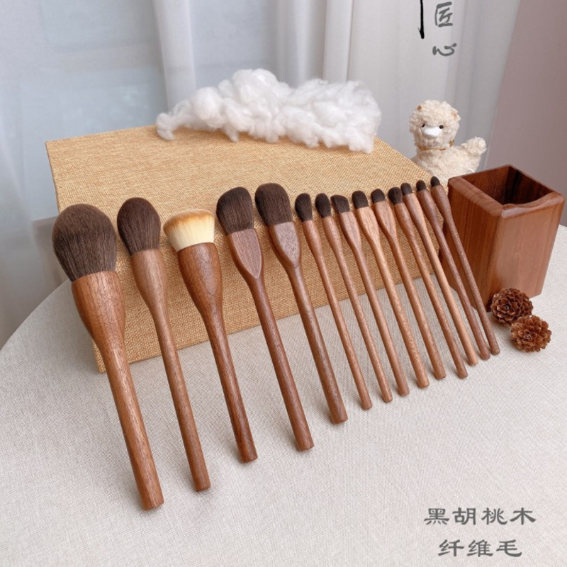 Wood Makeup Brushes Set Cosmet - Beauty Full Makeup ulasan dan harga