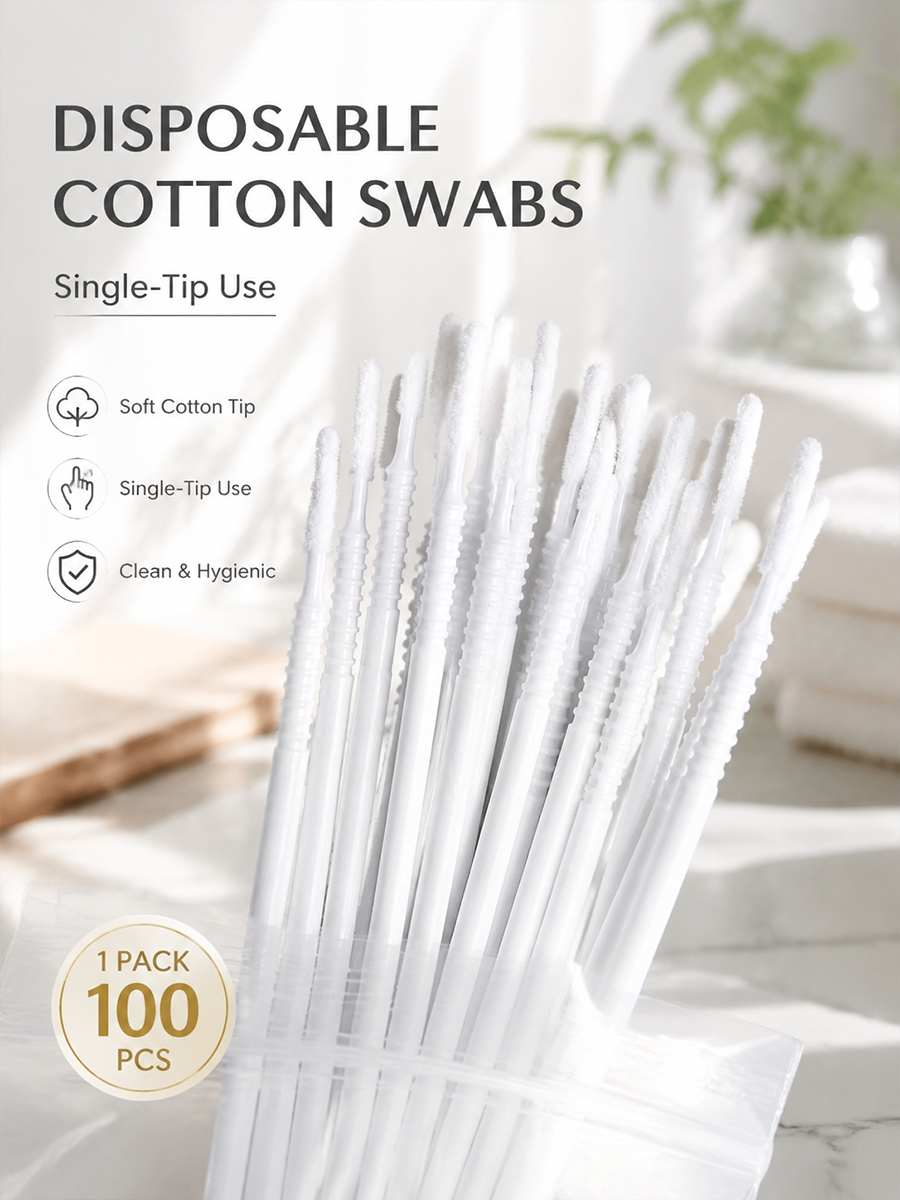 Disposable Long Cotton Swabs E - Beauty Makeup Remover ulasan dan harga
