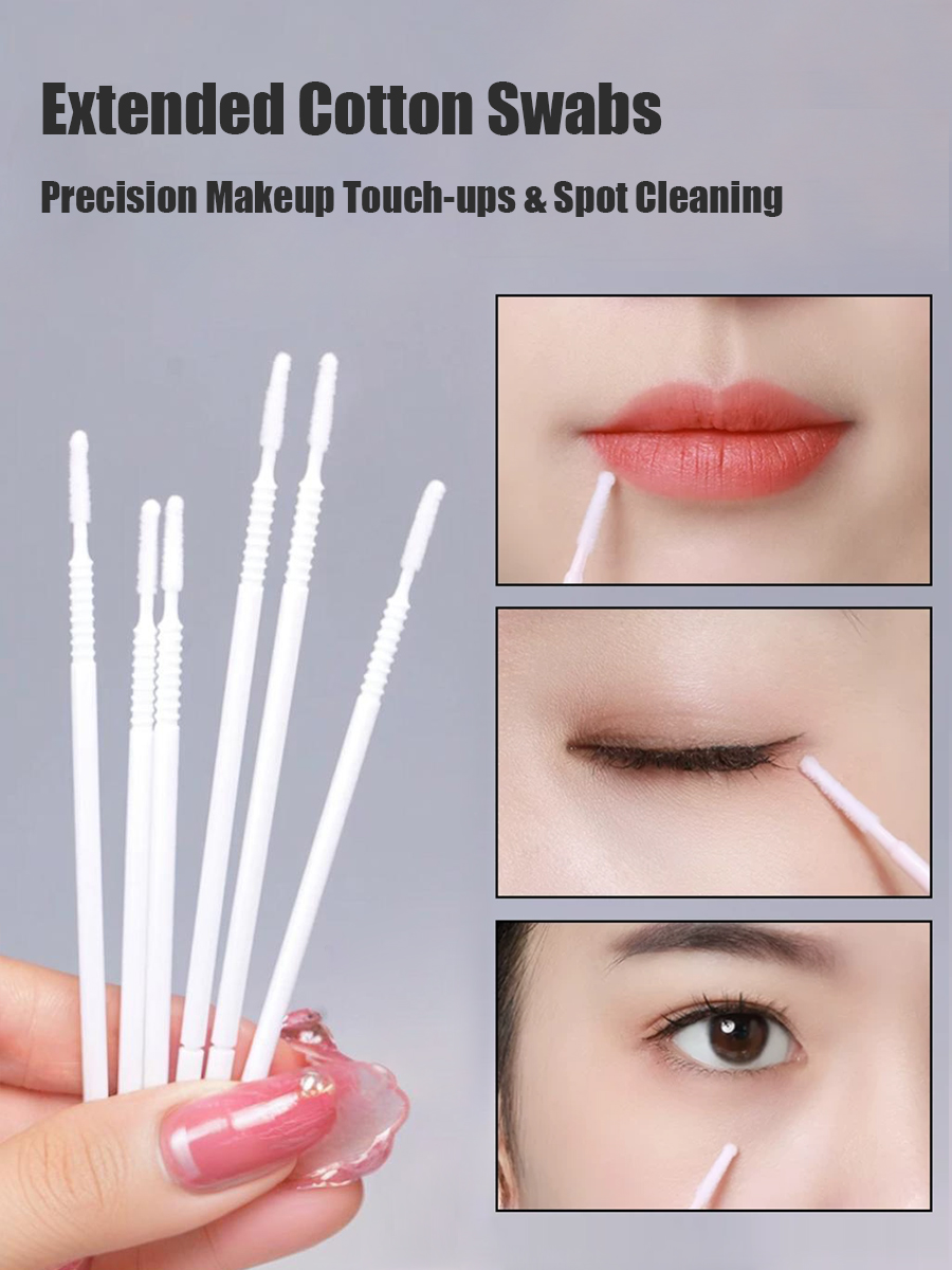 Disposable Long Cotton Swabs E - Beauty Makeup Remover ulasan dan harga