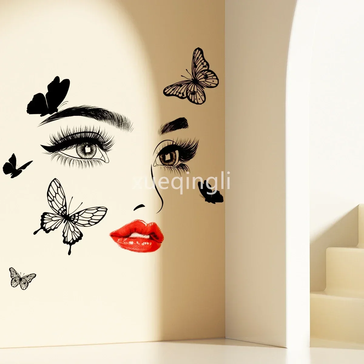 Beauty Female Face Wall Sticke - Beauty Makeup Studio ulasan dan harga