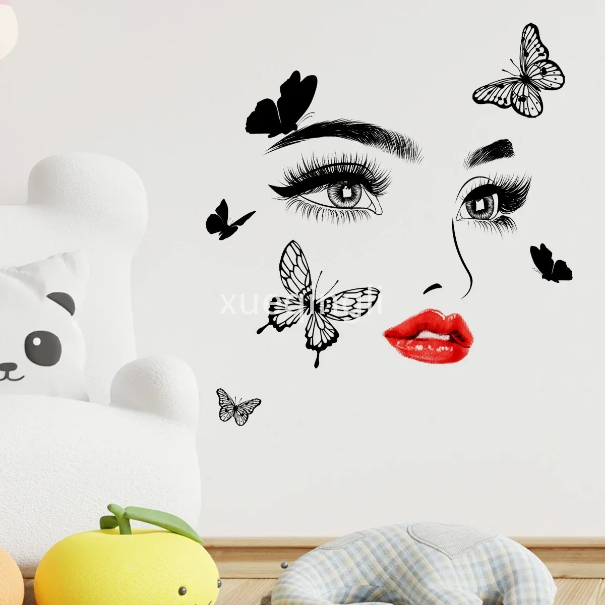 Beauty Female Face Wall Sticke - Beauty Makeup Studio ulasan dan harga