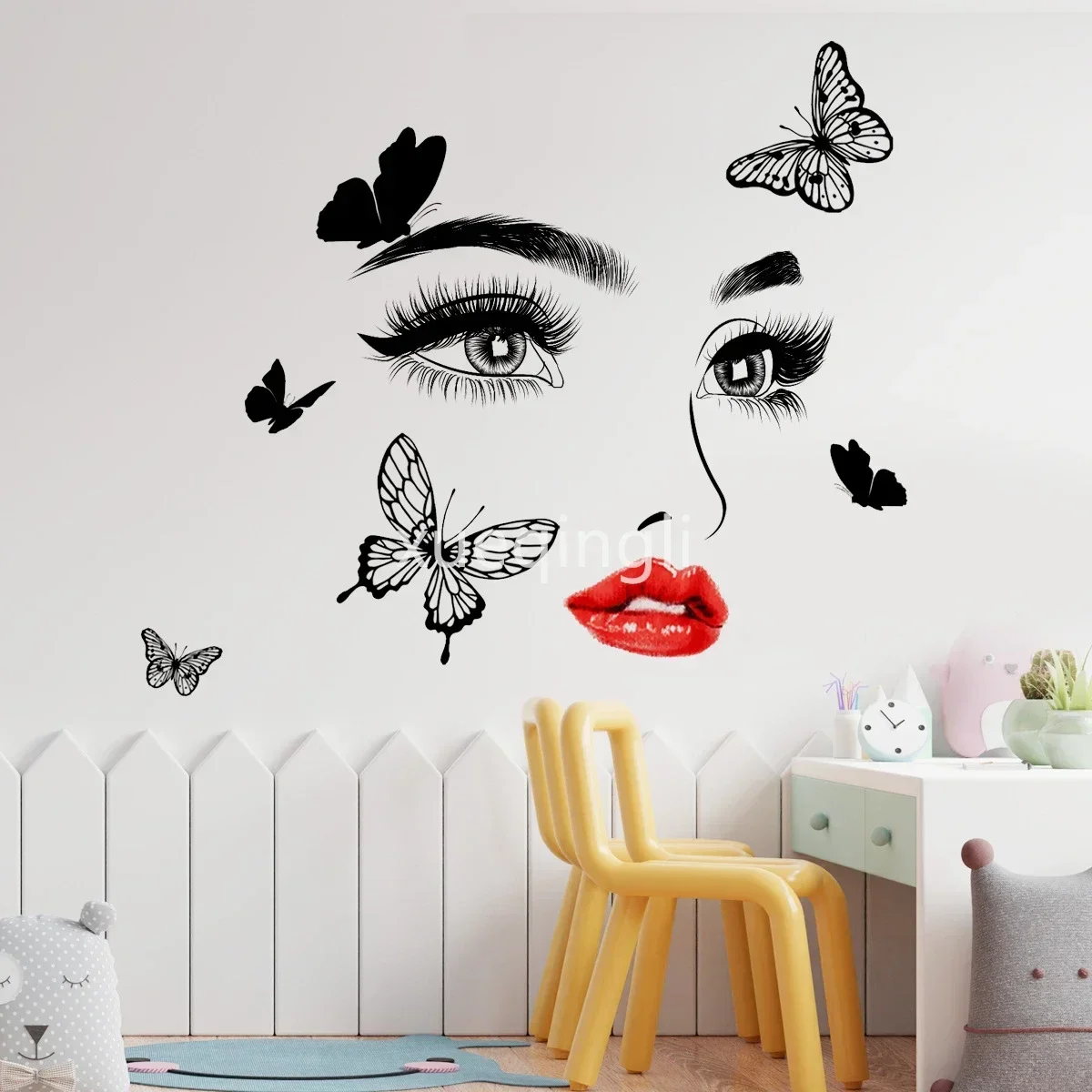 Beauty Female Face Wall Sticke - Beauty Makeup Studio ulasan dan harga