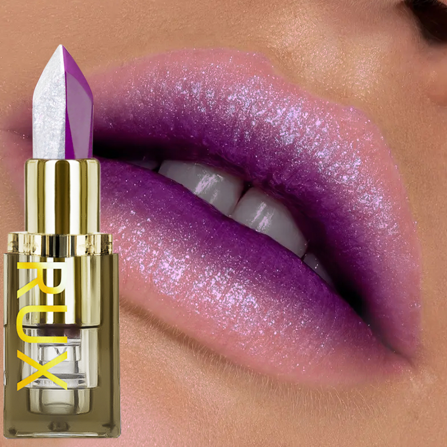1PC Purple Glitter Two-tone Li - Beauty Flower Makeup ulasan dan harga