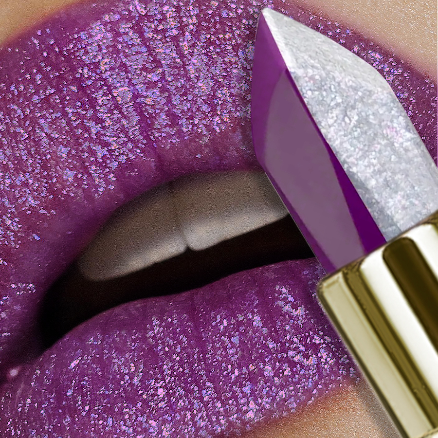 1PC Purple Glitter Two-tone Li - Beauty Flower Makeup ulasan dan harga