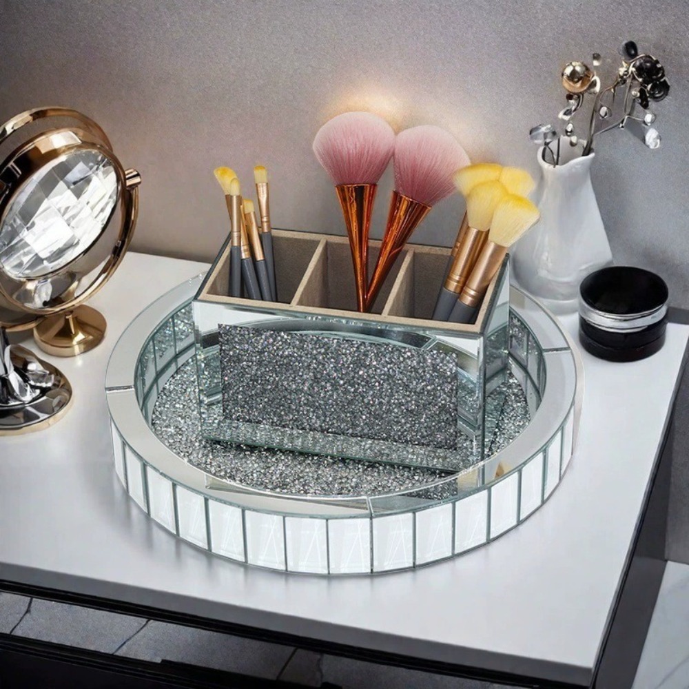 Crystal Rotating Makeup Organi - Beauty Makeup Desk ulasan dan harga