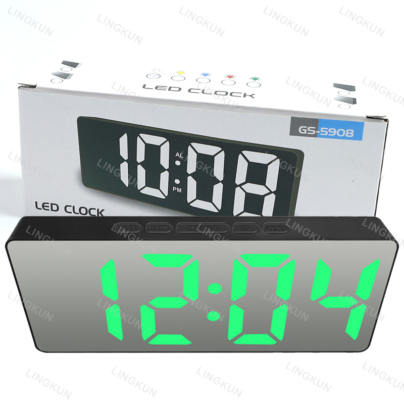 1pc LED Mirror Digital Clock B - Beauty Makeup Desk ulasan dan harga