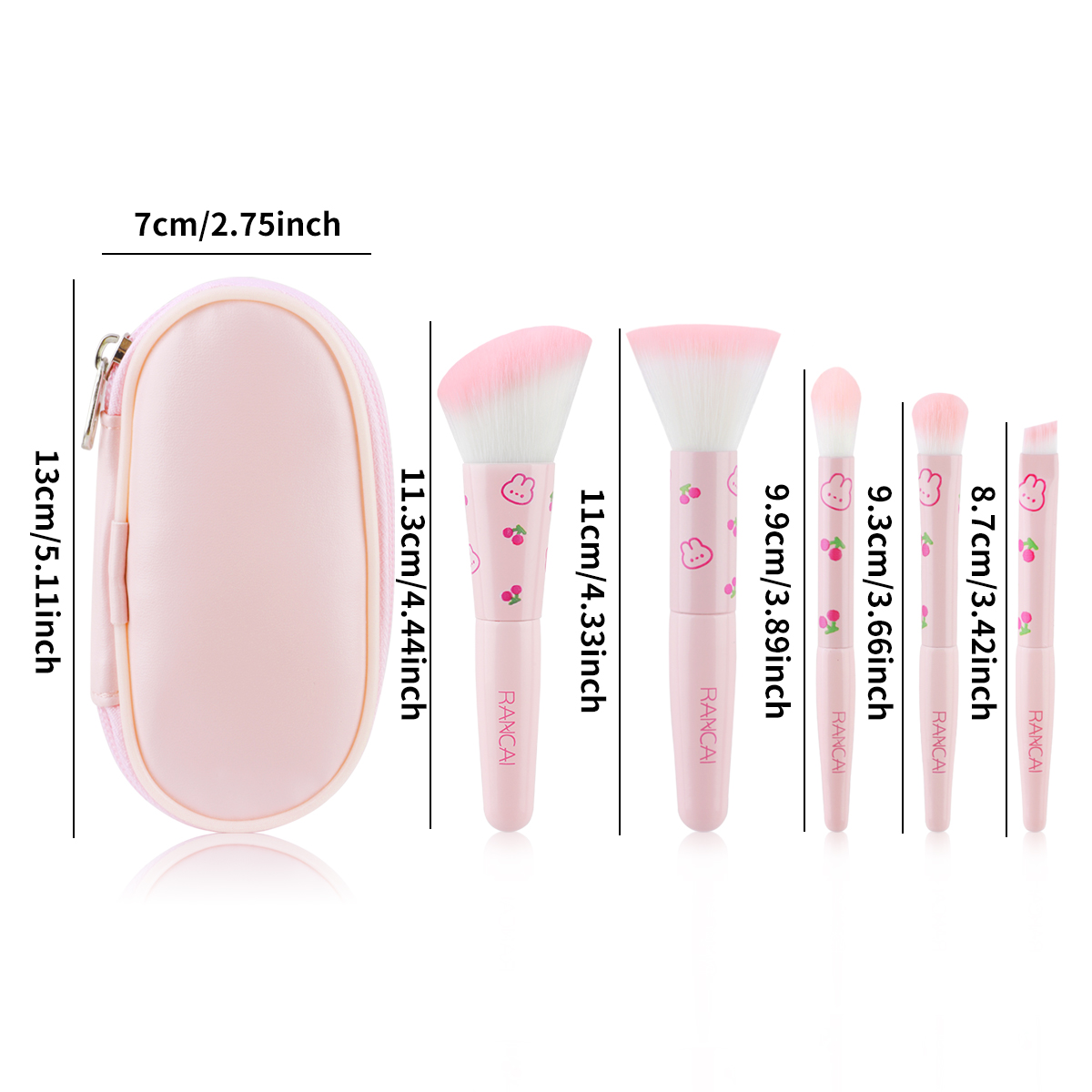 5Pcs Cute Compact Makeup Brush - Beauty Full Makeup ulasan dan harga