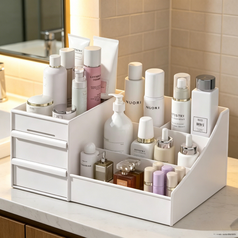 1pc White Drawer Makeup Storag - Beauty Makeup Desk ulasan dan harga