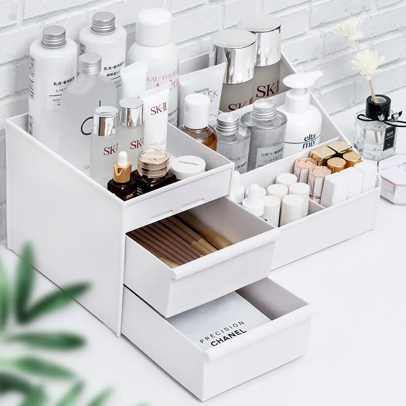 1pc White Drawer Makeup Storag - Beauty Makeup Desk ulasan dan harga