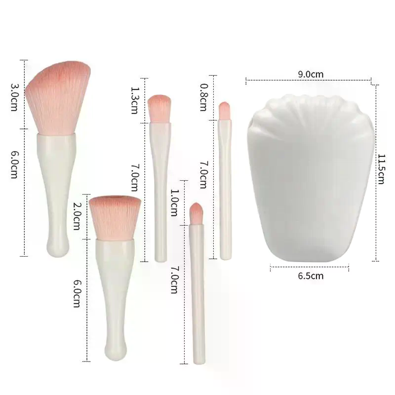 5Pcs Portable Makeup Brush Set - Beauty Makeup Hd ulasan dan harga